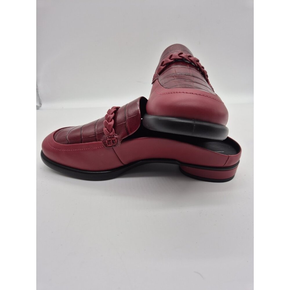 ECCO Women's Shoes Mules Size 8 8.5 US 39 EU Red Leather Croc Embossed (313 - Picture 8 of 12